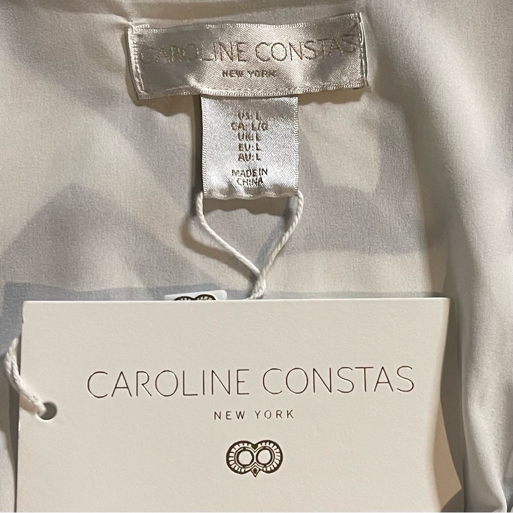 Caroline Constas Geometric Knot Hole Cropped Long Sleeve Blouse - Picture 9 of 10